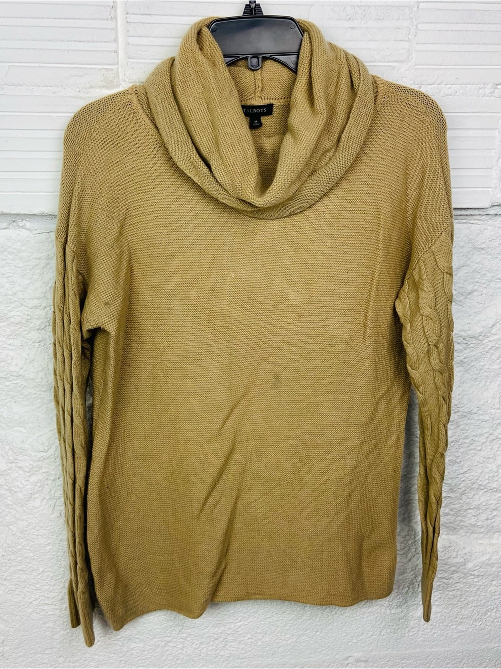 Talbots lambswool Camel Cowl Neck Sweater size medium